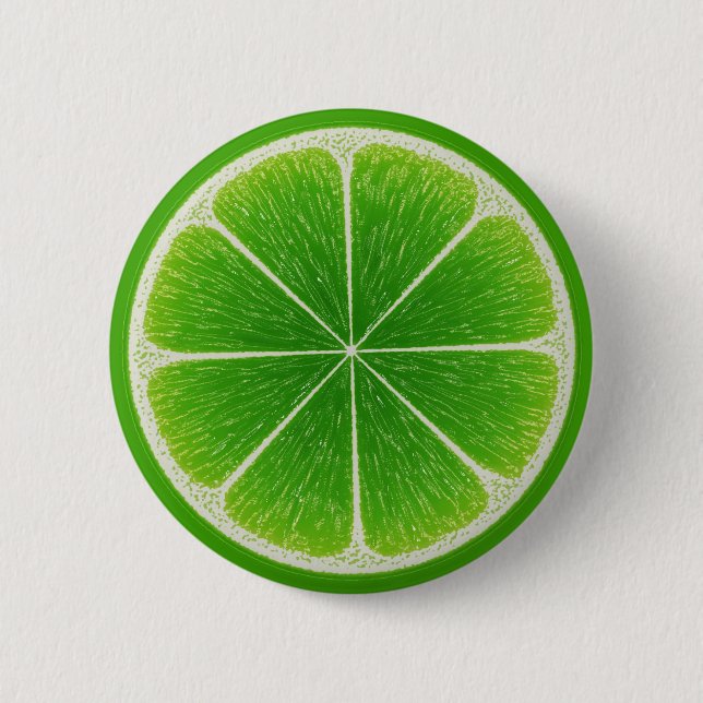 Green Citrus Lime Fruit Slice 2 Inch Round Button (Front)