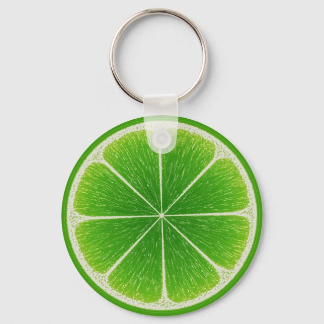 Green Citrus Lime Fruit Slice Keychain (Front)