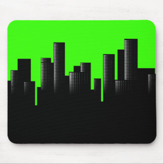 green cityscape mouse pad