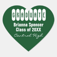 Green Class of 2018 Heart Graduation Envelope Seal
