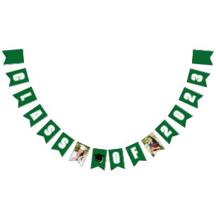 Green Class of 2023 Graduate Photo Graduation Bunting Flags