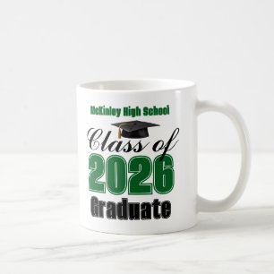 Green Class of 2026 Graduation Keepsake Coffee Mug