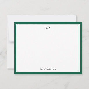 Green Classic Custom Couple Monogram Card