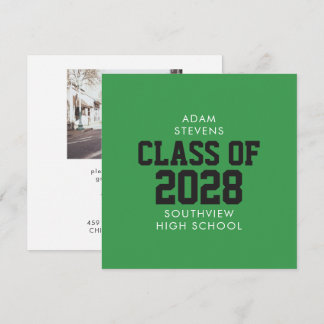 Green Classic Varsity Graduate Party Invitation