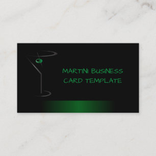 Green classy bartender business card