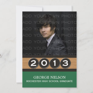 Green Classy Keys Graduation Invitation