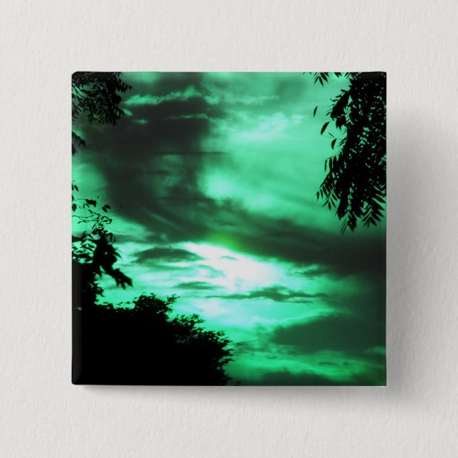 Green Clouded Sky Button (Front)