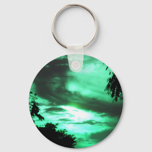 Green Clouded Sunrise Keychain
