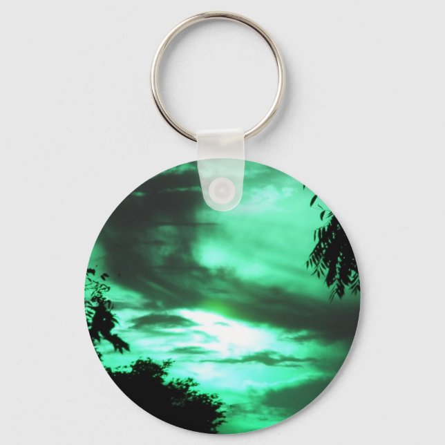 Green Clouded Sunrise Keychain (Front)