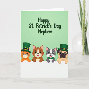 Green Clover Animal Friends Card