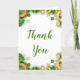 Green Clover Baby Shower Thank You Card