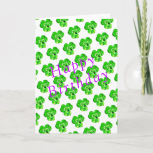Green Clover Birthday Card