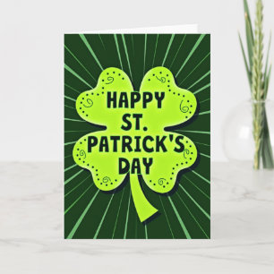 Green Clover Dot Pattern Card