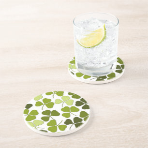 Green Clover in a Variety of Shades Coaster