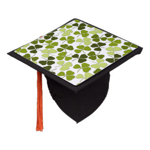 Green Clover in a Variety of Shades Graduation Cap Topper