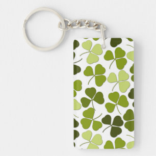 Green Clover in a Variety of Shades Keychain