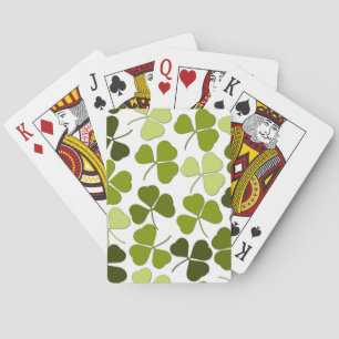 Green Clover in a Variety of Shades Playing Cards
