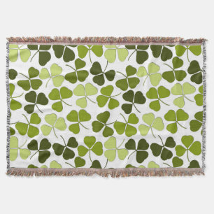 Green Clover in a Variety of Shades Throw Blanket
