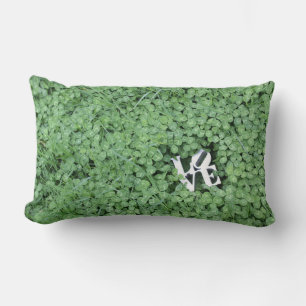Green Clover Love Spring Wedding Fun Decor Lumbar Pillow