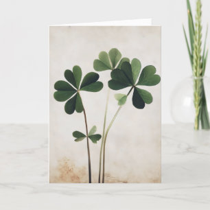 Green Clover Luck Simple Holiday Card