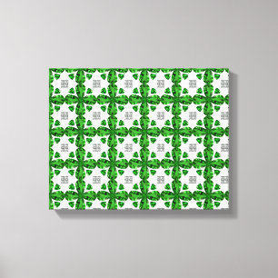Green Clover Pattern Canvas Print