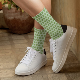 Green Clover Pattern Cute Shamrock Socks