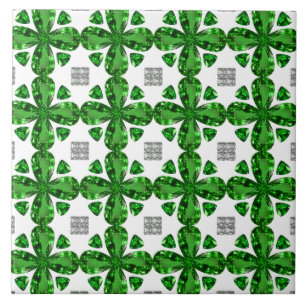 Green Clover Pattern Tile