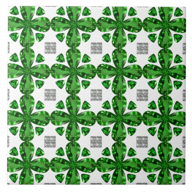 Green Clover Pattern Tile (Front)