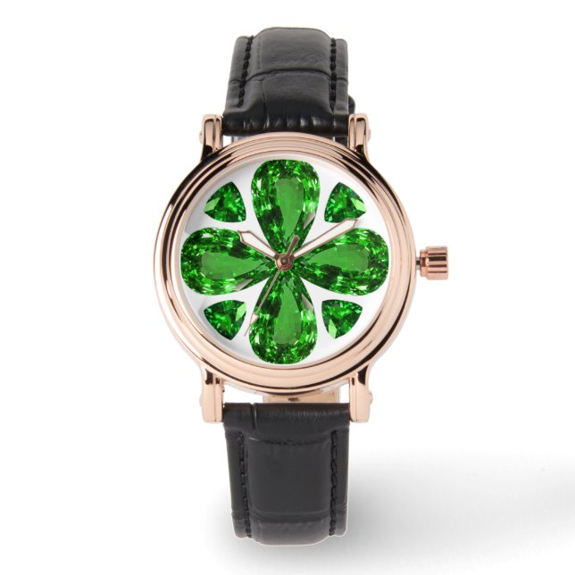 Green Clover Pattern Watch (Front)