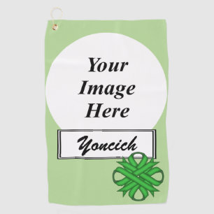 Green Clover Ribbon by Kenneth Yoncich Golf Towel