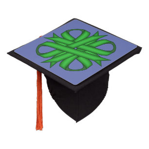 Green Clover Ribbon by Kenneth Yoncich Graduation Cap Topper