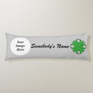 Green Clover Ribbon Template by Kenneth Yoncich Body Pillow