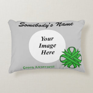Green Clover Ribbon Template by Kenneth Yoncich Decorative Pillow