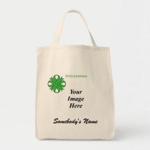 Green Clover Ribbon Template by Kenneth Yoncich Tote Bag