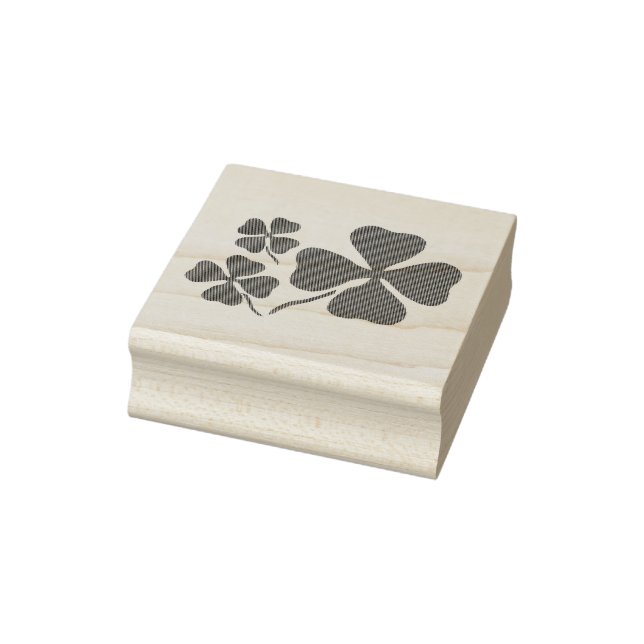 Green clover, shamrock, four leaf clover rubber stamp (Stamp)