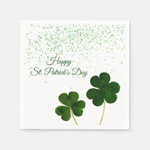 Green Clover Shamrock St. Patricks Day Napkin