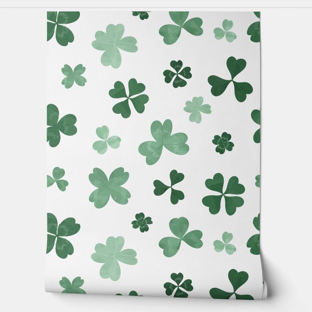 Green clover St Patrick's Day wallpaper  (Unrolling)