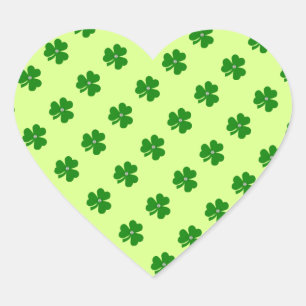 Green clover, white pearle for St. Patrick's day Heart Sticker