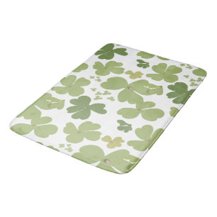 Green Cloverleaf St Patrick Day Garden Bath Mat