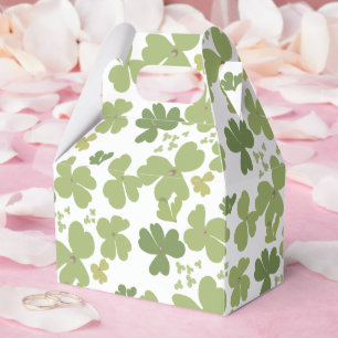 Green Cloverleaf St Patrick Day Garden Party  Favor Box