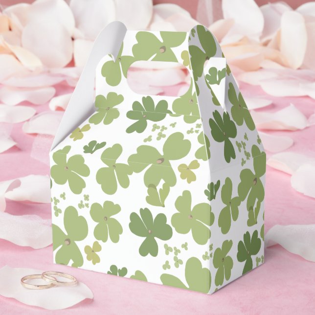 Green Cloverleaf St Patrick Day Garden Party  Favor Box (Wedding)