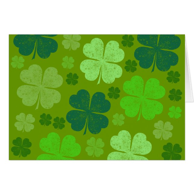 Green Clovers, Lucky Clovers, Saint Patrick's Day (Front Horizontal)