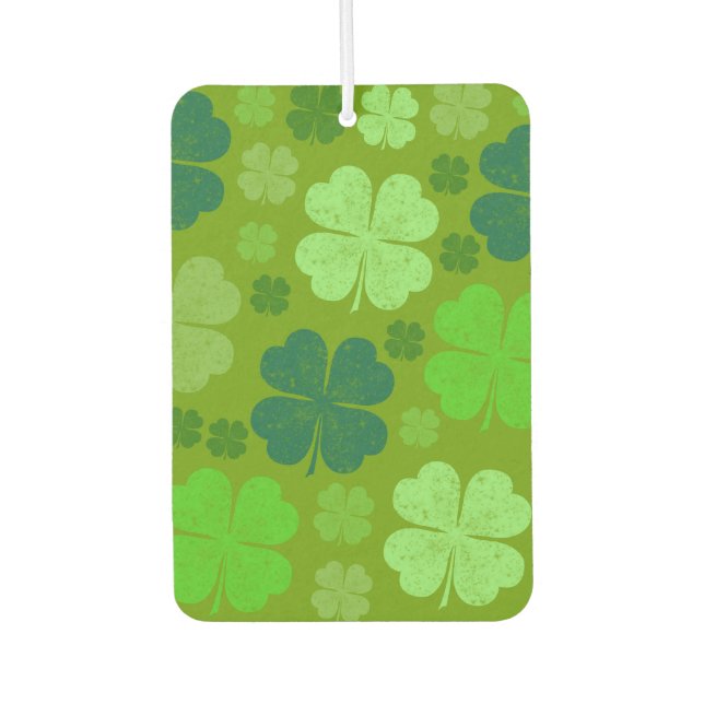 Green Clovers, Lucky Clovers, Saint Patrick's Day Air Freshener (Front)