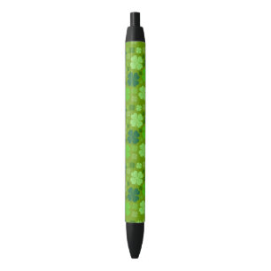 Green Clovers, Lucky Clovers, Saint Patrick's Day Black Ink Pen