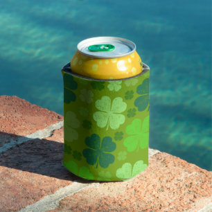 Green Clovers, Lucky Clovers, Saint Patrick's Day Can Cooler