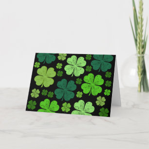 Green Clovers, Lucky Clovers, Saint Patrick's Day Card