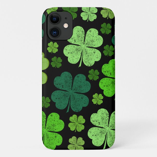 Green Clovers, Lucky Clovers, Saint Patrick's Day Case-Mate iPhone Case (Back)