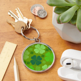 Green Clovers, Lucky Clovers, Saint Patrick's Day Keychain