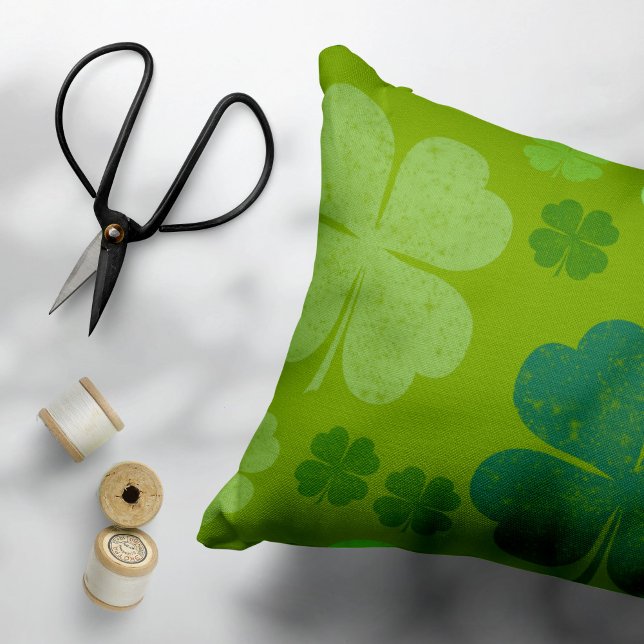 Green Clovers, Lucky Clovers, Saint Patrick's Day Pillowcase (Creator Uploaded)