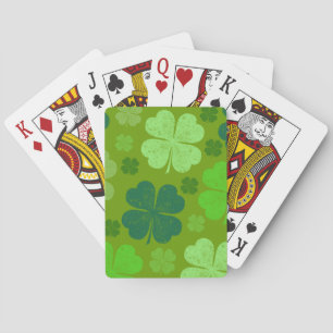 Green Clovers, Lucky Clovers, Saint Patrick's Day Playing Cards